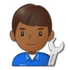 👨🏾‍🔧 Emoji Mecánico: Tono De Piel Oscuro Medio en Samsung One UI 4.0.
