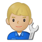 👨🏼‍🔧 Emoji Mecánico: Tono De Piel Claro Medio en Samsung One UI 4.0.
