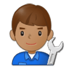 👨🏽‍🔧 Emoji Mecánico: Tono De Piel Medio en Samsung One UI 4.0.