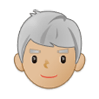 Emoji 👨🏼‍🦳 Uomo: Carnagione Abbastanza Chiara E Capelli Bianchi su Samsung One UI 4.0.