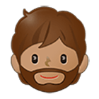 Emoji 🧔🏽‍♂️ Donna Con La Barba Carnagione Olivastra su Samsung One UI 4.0.
