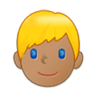 👱🏽‍♂️ Emoji Mann: mittlere Hautfarbe, blond Samsung One UI 4.0.