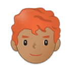 👨🏽‍🦰 Emoji Mann: mittlere Hautfarbe, rotes Haar Samsung One UI 4.0.