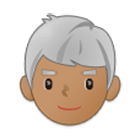 Emoji 👨🏽‍🦳 Uomo: Carnagione Olivastra E Capelli Bianchi su Samsung One UI 4.0.