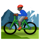 🚵🏿‍♂️ Emoji Mountainbiker: dunkle Hautfarbe Samsung One UI 4.0.