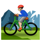 🚵🏼‍♂️ Emoji Homem Fazendo Mountain Bike: Pele Morena Clara na Samsung One UI 4.0.