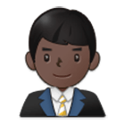 👨🏿‍💼 Emoji Oficinista Hombre: Tono De Piel Oscuro en Samsung One UI 4.0.