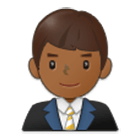 👨🏾‍💼 Emoji Oficinista Hombre: Tono De Piel Oscuro Medio en Samsung One UI 4.0.
