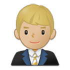 Emoji 👨🏼‍💼 Impiegato: Carnagione Abbastanza Chiara su Samsung One UI 4.0.