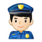 👮🏻‍♂️ Emoji Agente De Policía Hombre: Tono De Piel Claro en Samsung One UI 4.0.