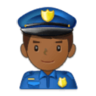 👮🏾‍♂️ Emoji Policial Homem: Pele Morena Escura na Samsung One UI 4.0.