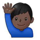 🙋🏿‍♂️ Emoji Hombre Con La Mano Levantada: Tono De Piel Oscuro en Samsung One UI 4.0.