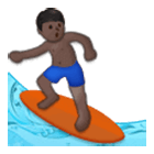 🏄🏿‍♂️ Emoji Homem Surfista: Pele Escura na Samsung One UI 4.0.