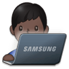 Émoji 👨🏿‍💻 Informaticien : Peau Foncée sur Samsung One UI 4.0.