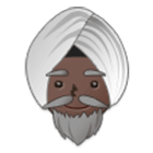 👳🏿‍♂️ Emoji Mann mit Turban: dunkle Hautfarbe Samsung One UI 4.0.