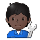 🧑🏿‍🔧 Emoji Mecánico: Tono De Piel Oscuro en Samsung One UI 4.0.