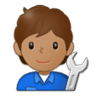 🧑🏽‍🔧 Emoji Mechaniker(in): mittlere Hautfarbe Samsung One UI 4.0.