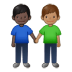👨🏿‍🤝‍👨🏽 Emoji händchenhaltende Männer: dunkle Hautfarbe, mittlere Hautfarbe Samsung One UI 4.0.