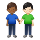 👨🏾‍🤝‍👨🏻 Emoji Dois Homens De Mãos Dadas: Pele Morena Escura E Pele Clara na Samsung One UI 4.0.