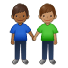 👨🏾‍🤝‍👨🏽 Emoji händchenhaltende Männer: mitteldunkle Hautfarbe, mittlere Hautfarbe Samsung One UI 4.0.