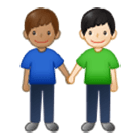 👨🏽‍🤝‍👨🏻 Emoji händchenhaltende Männer: mittlere Hautfarbe, helle Hautfarbe Samsung One UI 4.0.