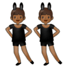 👯🏾‍♂️ Emoji Hombres Con Orejas De Conejo, Tono De Piel Oscuro Medio en Samsung One UI 4.0.
