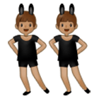 👯🏽‍♂️ Emoji Männer mit Hasenohren, mittlere Hautfarbe Samsung One UI 4.0.