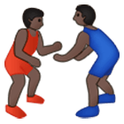 🤼🏿‍♂️ Emoji Hombres Luchando, Tono De Piel Oscuro en Samsung One UI 4.0.