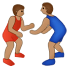 🤼🏽‍♂️ Emoji Hombres Luchando, Tono De Piel Medio en Samsung One UI 4.0.