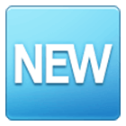 🆕 Emoji Wort „New“ in blauem Quadrat Samsung One UI 4.0.