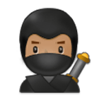 Émoji 🥷🏽 Ninja : Peau Légèrement Mate sur Samsung One UI 4.0.
