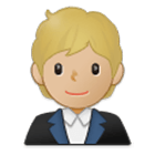 🧑🏼‍💼 Emoji Oficinista Hombre: Tono De Piel Claro Medio en Samsung One UI 4.0.