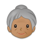 Émoji 👵🏽 Femme âgée : Peau Légèrement Mate sur Samsung One UI 4.0.