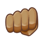 👊🏽 Emoji geballte Faust: mittlere Hautfarbe Samsung One UI 4.0.