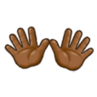 👐🏾 Emoji Mãos Abertas: Pele Morena Escura na Samsung One UI 4.0.