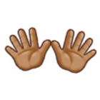Emoji 👐🏽 Mani Aperte: Carnagione Olivastra su Samsung One UI 4.0.