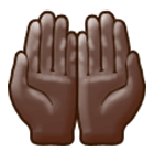 Emoji 🤲🏿 Mani Unite In Alto: Carnagione Scura su Samsung One UI 4.0.