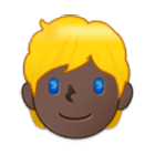 👱🏿 Emoji Persona Adulta Rubia: Tono De Piel Oscuro en Samsung One UI 4.0.