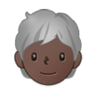 🧑🏿‍🦳 Emoji Erwachsener: dunkle Hautfarbe, weißes Haar Samsung One UI 4.0.