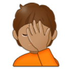 Emoji 🤦🏽 Persona Esasperata: Carnagione Olivastra su Samsung One UI 4.0.