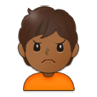 🙍🏾 Emoji missmutige Person: mitteldunkle Hautfarbe Samsung One UI 4.0.