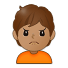 🙍🏽 Emoji missmutige Person: mittlere Hautfarbe Samsung One UI 4.0.