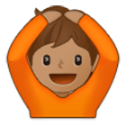 🙆🏽 Emoji Person mit Händen auf dem Kopf: mittlere Hautfarbe Samsung One UI 4.0.