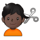 💇🏿 Emoji Person beim Haareschneiden: dunkle Hautfarbe Samsung One UI 4.0.