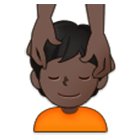💆🏿 Emoji Person, die eine Kopfmassage bekommt: dunkle Hautfarbe Samsung One UI 4.0.