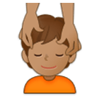 💆🏽 Emoji Persona Recibiendo Masaje: Tono De Piel Medio en Samsung One UI 4.0.