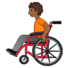 🧑🏾‍🦽 Emoji Person in manuellem Rollstuhl: mitteldunkle Hautfarbe Samsung One UI 4.0.
