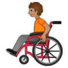 🧑🏽‍🦽 Emoji Person in manuellem Rollstuhl: mittlere Hautfarbe Samsung One UI 4.0.