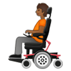 🧑🏾‍🦼 Emoji Person in motorisiertem Rollstuhl: mitteldunkle Hautfarbe Samsung One UI 4.0.