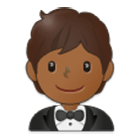 🤵🏾 Emoji Persona Con Esmoquin: Tono De Piel Oscuro Medio en Samsung One UI 4.0.